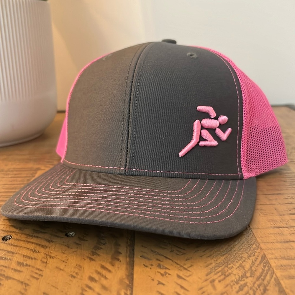 Grey And Pink MeshBack Hat